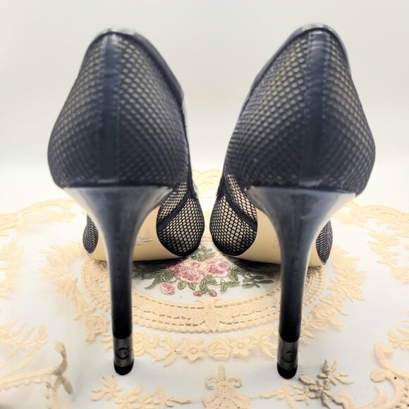 Guess 9.5M Black Mesh Stiletto High Heels - Picture 2 of 6